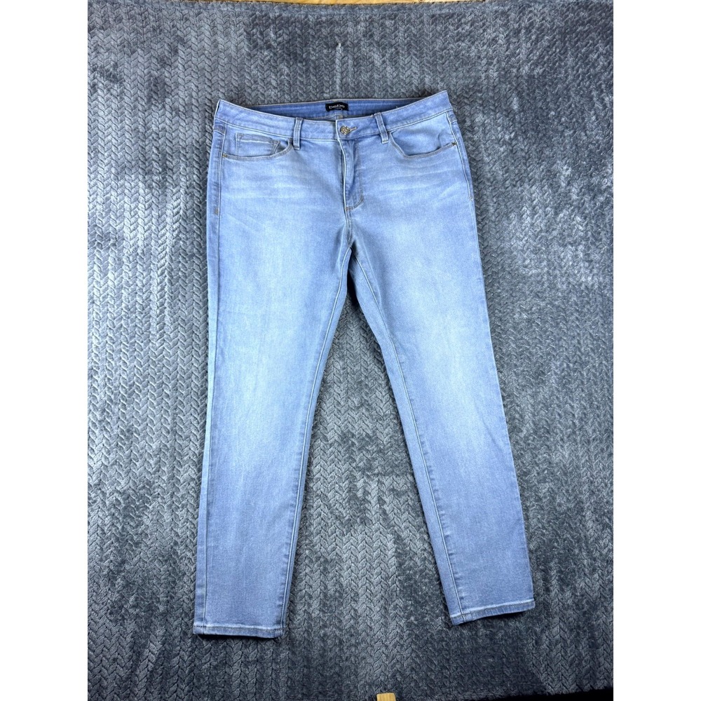 Bebe Jeans Womens 32 Blue Denim Light Wash Mid Rise Straight Leg Whiskering